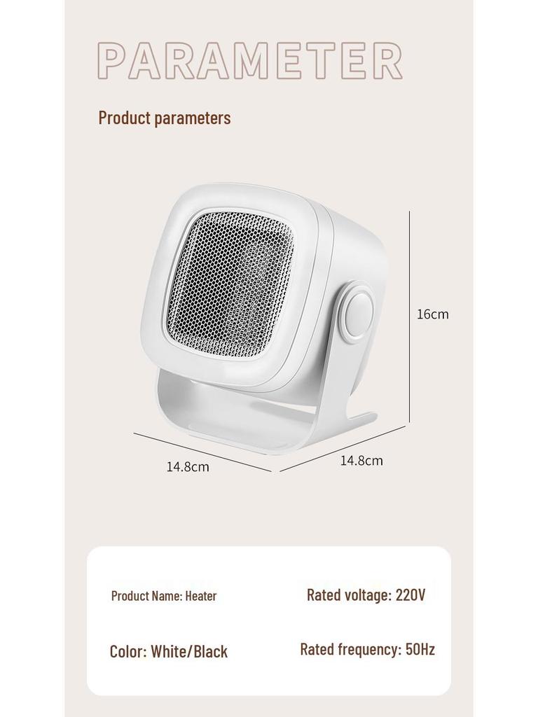 European & American Standard Portable Desktop Heater for Home & Dorm - Quick Heating Compact Electric Heater