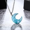 Women Round/Moon Shape Blue Sky Cloud Eagle Pendant Jewelry Gift Chain Necklace