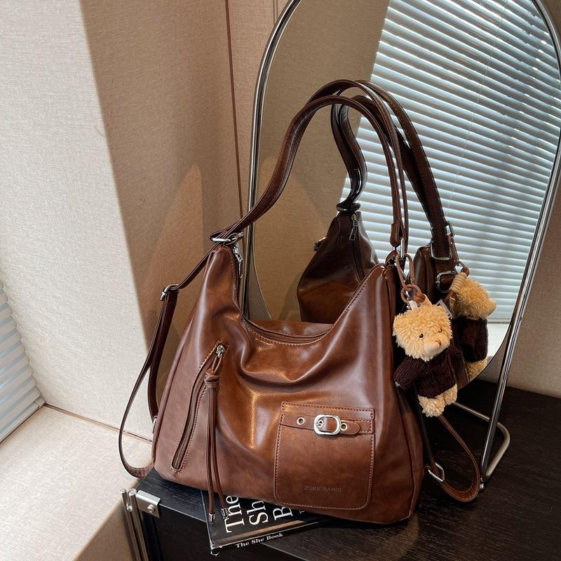 Retro Commuter Tote Bag Women's Large Capacity 2025 New Autumn and Winter Casual Shoulder Messenger Bag Multi-functional Backpack