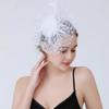 Hair Clip Feathers Fascinator Hat Hoop Flower Mesh Bride Headdress Party Mesh Hair Band  Wedding