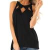 Fashion Women T-Shirt for Summer Casual O-Neck Sleeveless Hollow Female Tops Solid Splice Loose Women Summer T-Shirt Top
