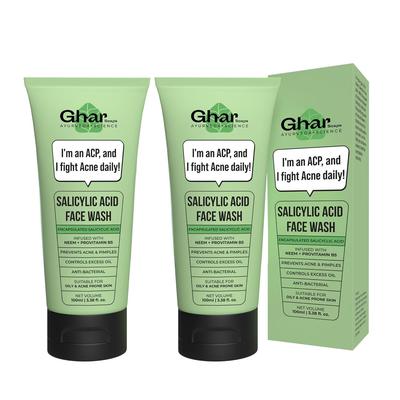 GHAR SOAPS Oljekontroll Ansiktsrengöring För Fet Och Finnbenägen Hud 2 x 100 ml Djuprengörande Daglig Rengöring Unisex