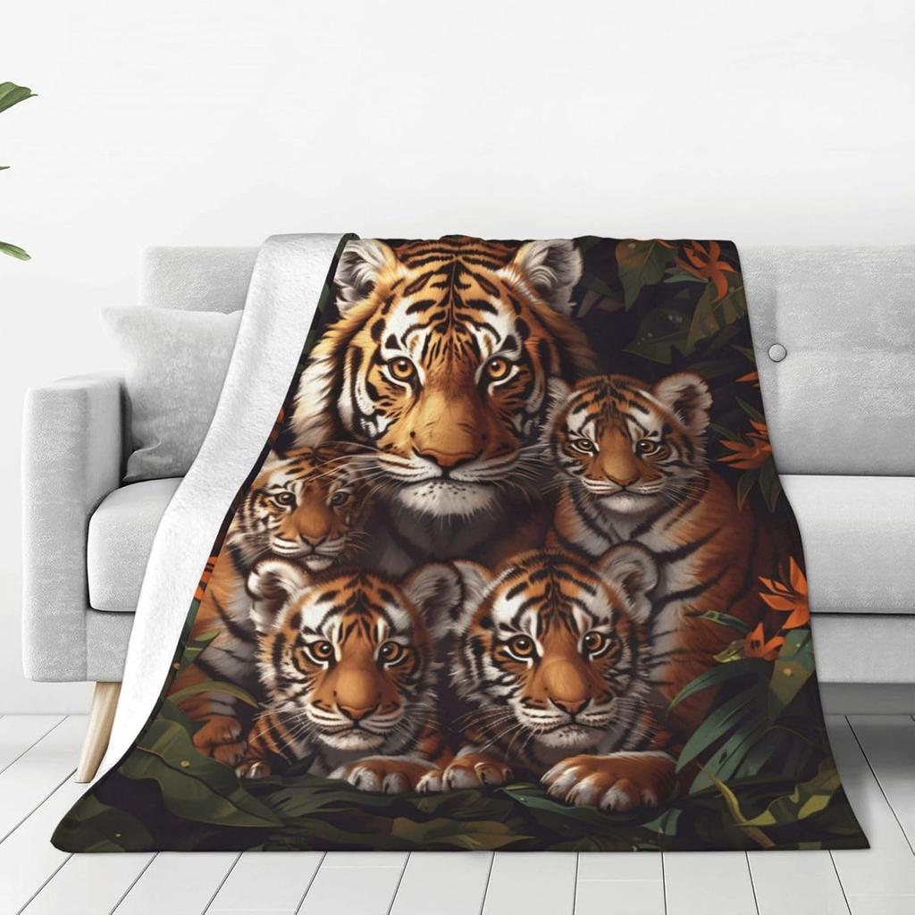 Snow Leopard Blanket with Three Wild Cats in Snowstorm Design for Cozy Living Room Decor AnimalPrintThrow Gift for Nature Lover