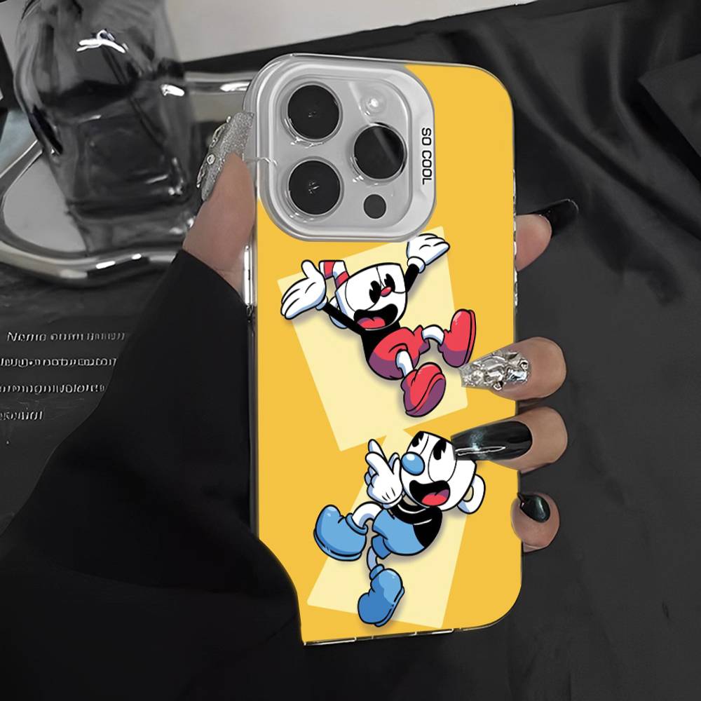 

Cute Cuphead Phone Case For IPhone 17 16 15 14 11 12 13 Pro Max Plus Pro Colored Silver Cover iPhone 13pro max