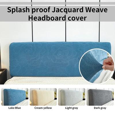 1 PC Splash Proof Headboard Cover Flower Pattern Headboard Cover Knitted Elastic Jacquard Bedside Cover for Bed In Bedroom