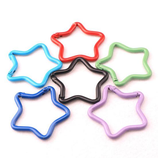 10Pcs Multicolor Pentagram Star Carabiner Buckle Aluminum Alloy Carabiner Hook Clips DIY Accessories for Keychain Buckle for Camping Hiking