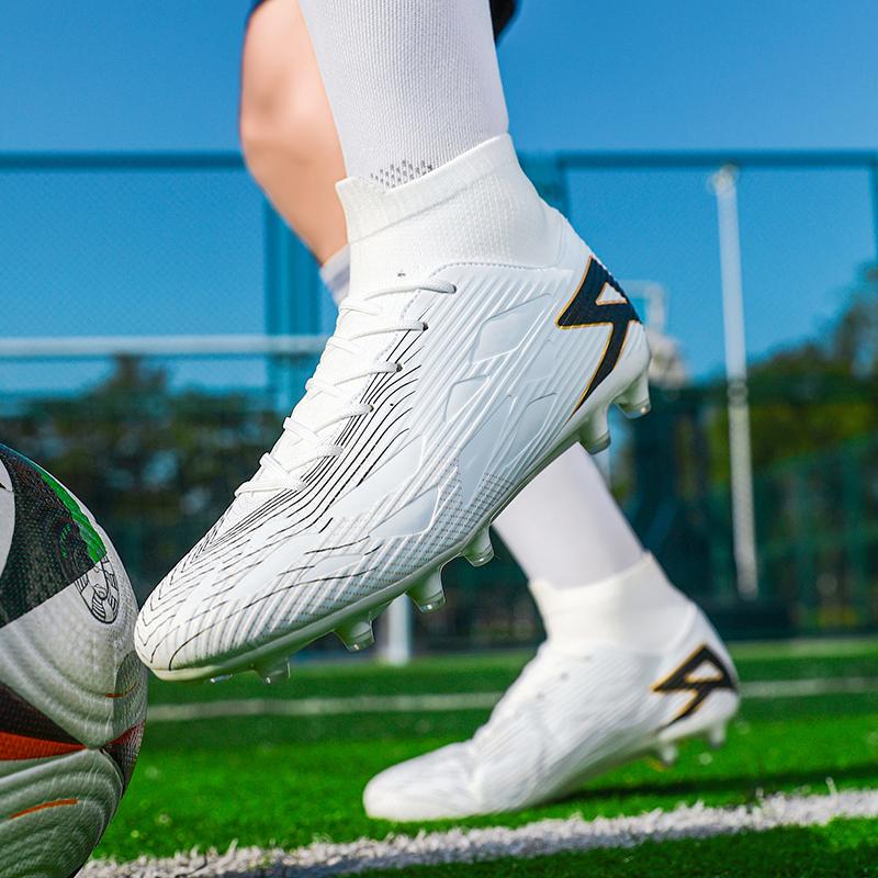 Rubber Sole Sports Footwear And Bag Accessories  Hombre High Top Football Boots Men's Summer Training Competition Shoes