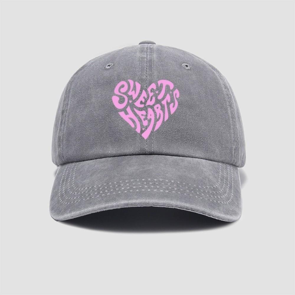 Sweet Heart Printed Visor Baseball Cap For Man Women Hiking Fishing Vacation