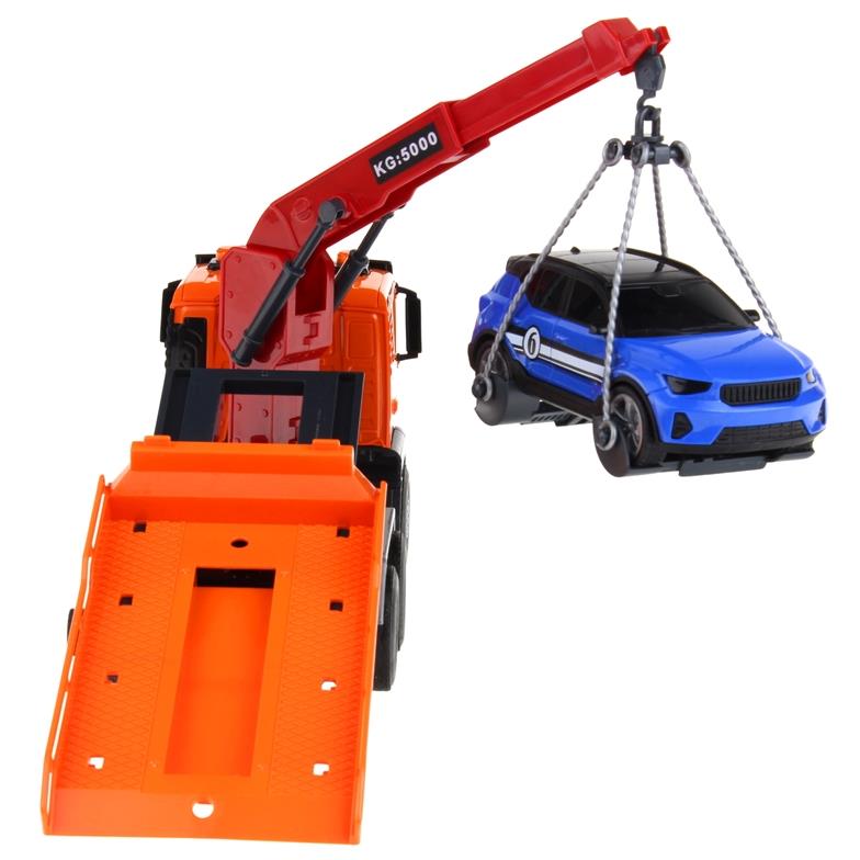 Car Truck Roadside Assistance Tow Truck With Crane Tow Truck + Toy Car