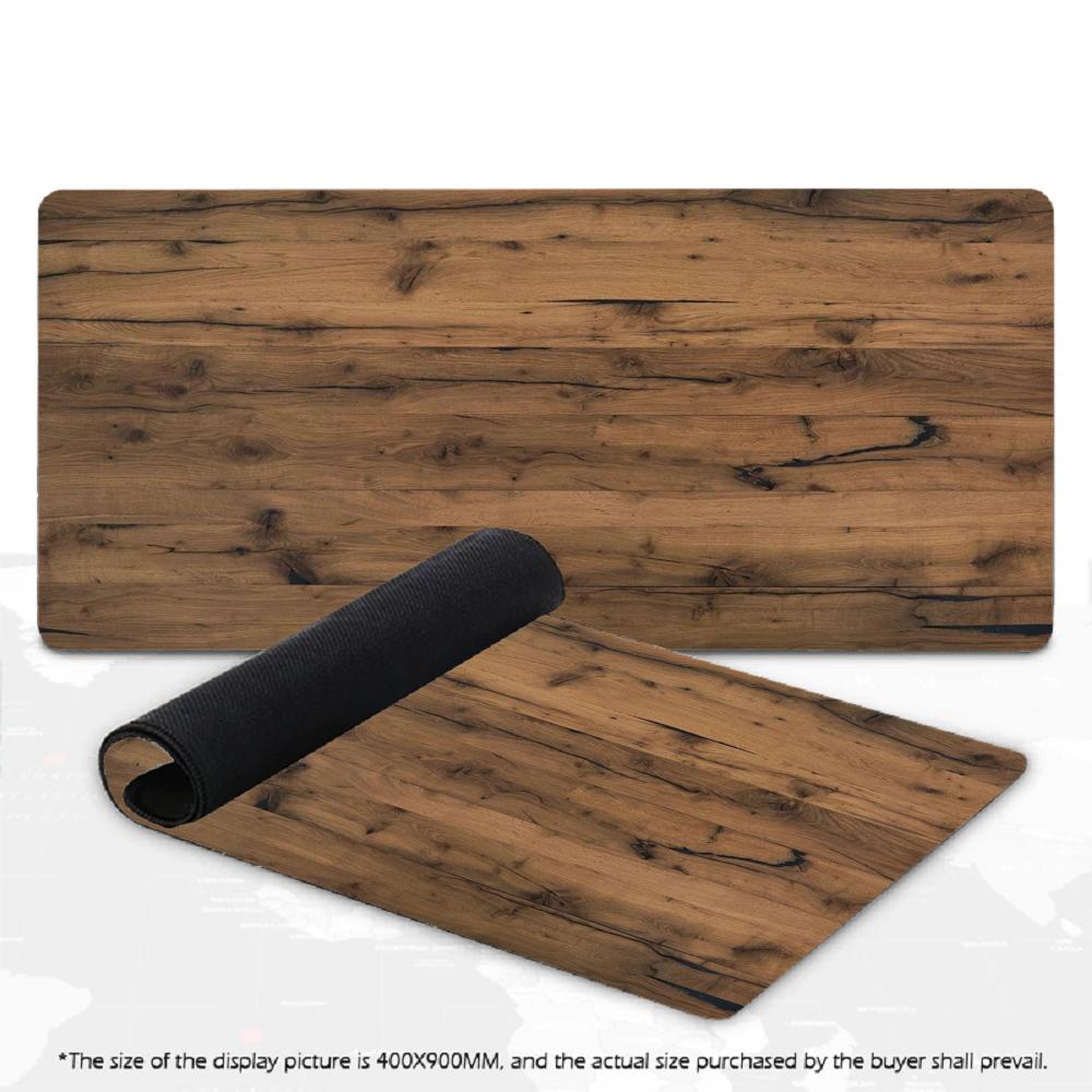Large Retro Simulated Wooden Grain Mouse Pad XXL Minimalist Vintage Desk Mat Non-Slip Rubber Keyboard Pad For Home Desktop