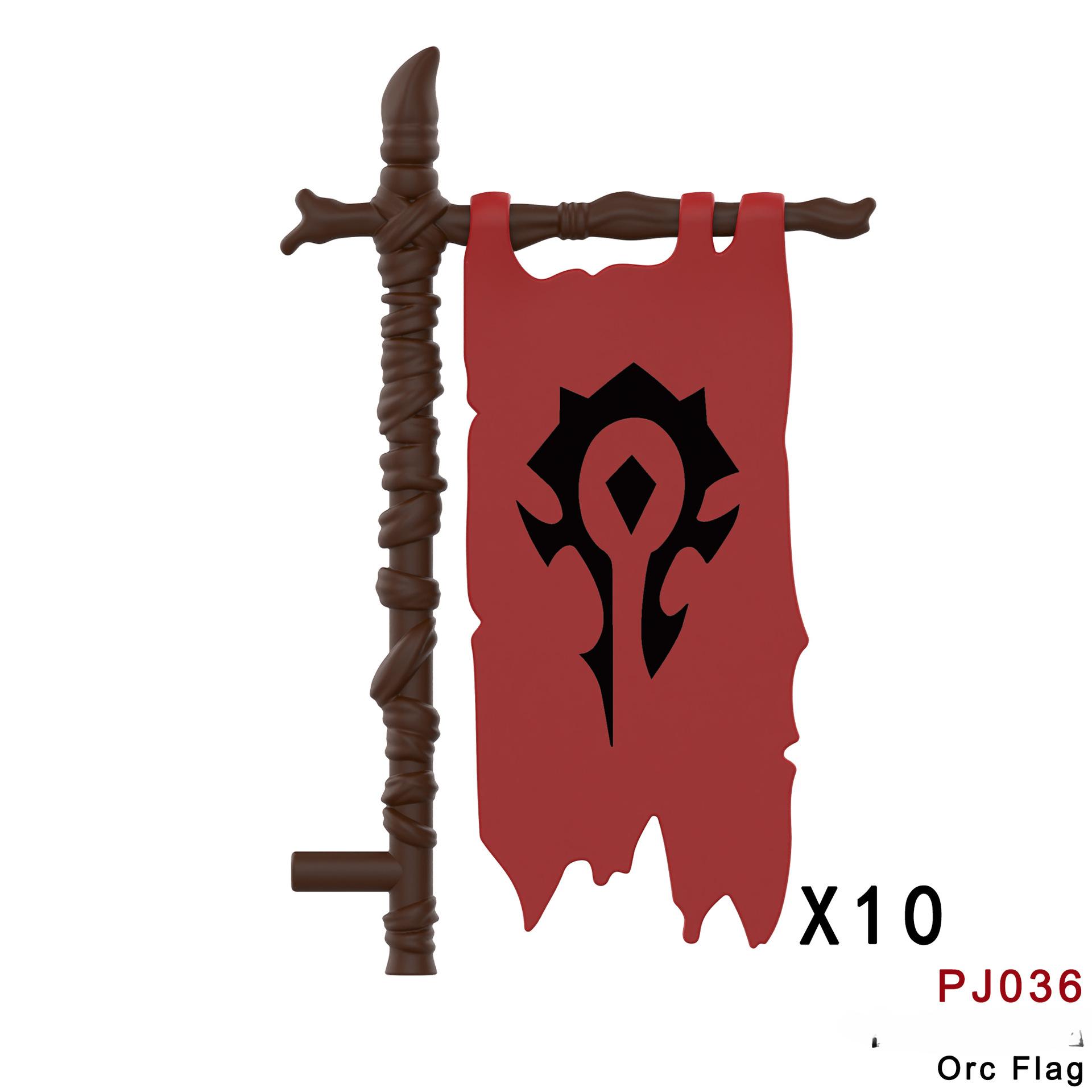 

10 ШТ. MOC Средневековые флаги Строительный блок Замок Рыцарь Фигурка Солдата Аксессуары Флаг орка Кирпичики Игрушки Подарки