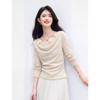 Xinfeiyu Women's Elegant Drape-Neck Knit Pullover