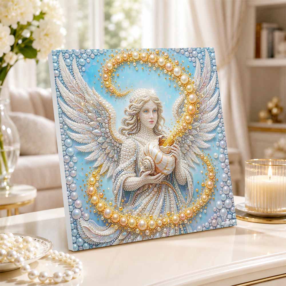 Pearl Painting Angel Wings Shell 5D DIY Decorative Painting. Cute Birthday Gift. Handmade Art Painting