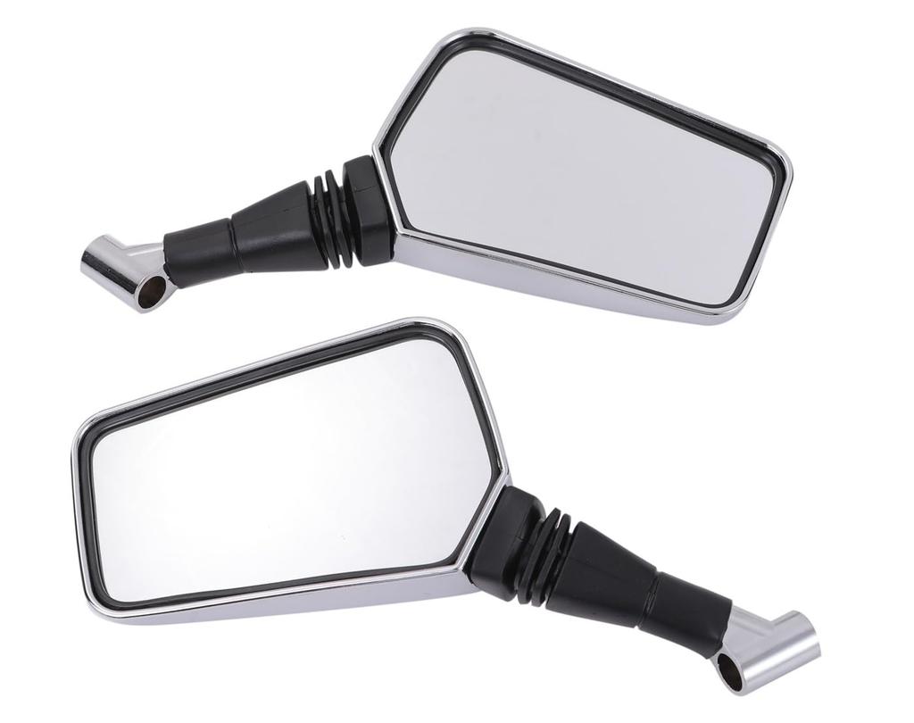Custom Motorcycle Mirrors and Right with 8mm and 10mm Mounting Screws and Adapters Universal Fit for Super and Other Scooters (Left Set) Included.