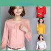 Elegant Summer Female Shirt Long Sleeve Blouse Button Women Office Chiffon Ruffle Tops For Stylish Comfort