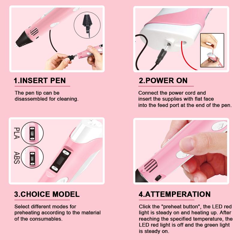 2026 Upgrade 3d Printing Pen Three-dimensional Painting Birthday Gift Diy 3d Printing Pen 3d Drawing Pen Children's Toy