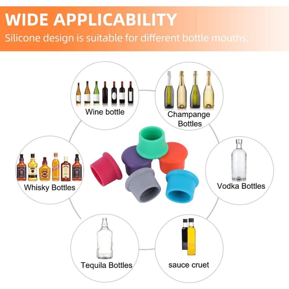 Silicone Wine Stopper, Cork Replacement, Wine Bottle Seal, Reusable Beer Bottle Cap, Wine Preservator, Wine Gift - Easy To Clean
