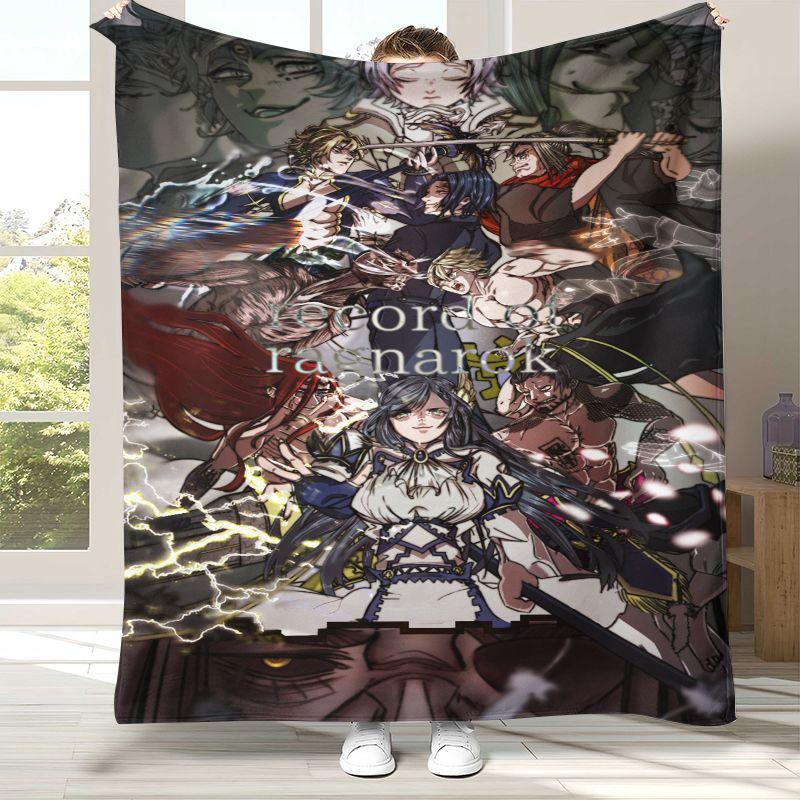 Anime Record of Ragnarok Cartoon Flannel Blanket,Ultra Soft Warm Plush Throw for Home Bedroom Bed Sofa Cover Office Camping
