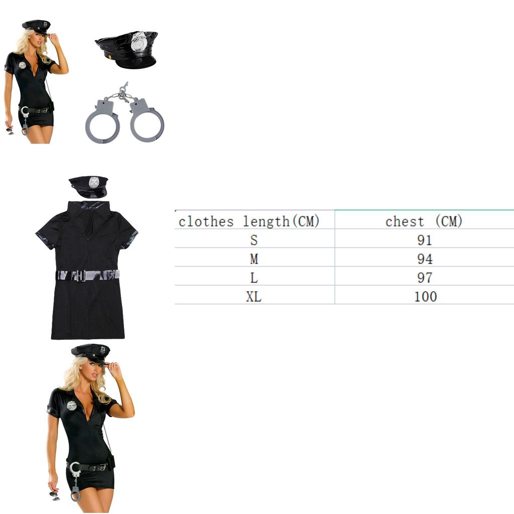 Sexy Adult Women's Police Uniform Halloween Costume