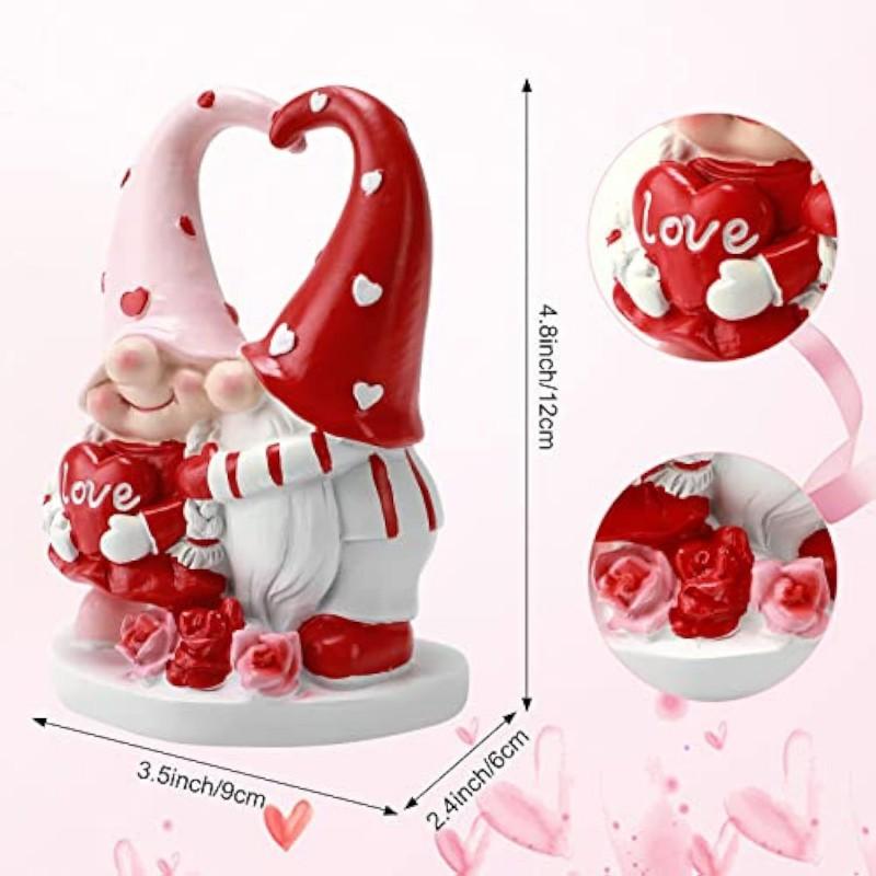 Valentine Gnome Figurine Resin Sculpture Home Desktop Decor Christmas Cute Ornament