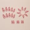Sanftes rotes kleines süßes vielseitiges Mädchen Mode weißes Ins europäischer und amerikanischer Stil Nagelkunst 24 Stück