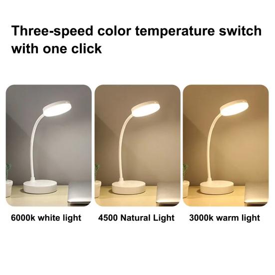 LED Night Light 3 Levels Dimmable Flicker Free Eye Protection USB Rechargeable Battery Powered Portable Touch Table Light