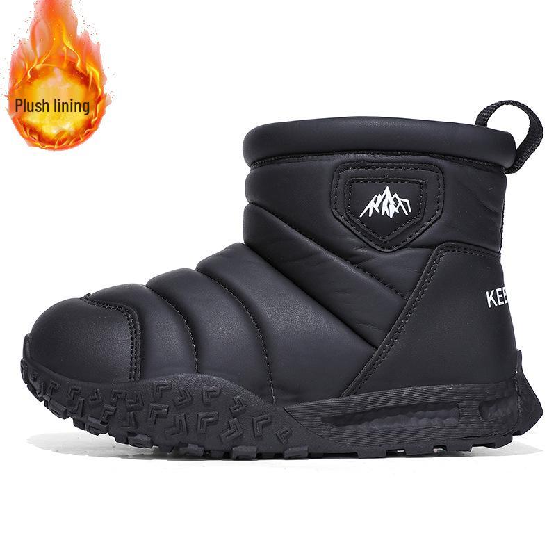 Kinder Anti-Rutsch Fleece Schneestiefel - Dicke, warme, kurze Stiefel für Jungen und Mädchen