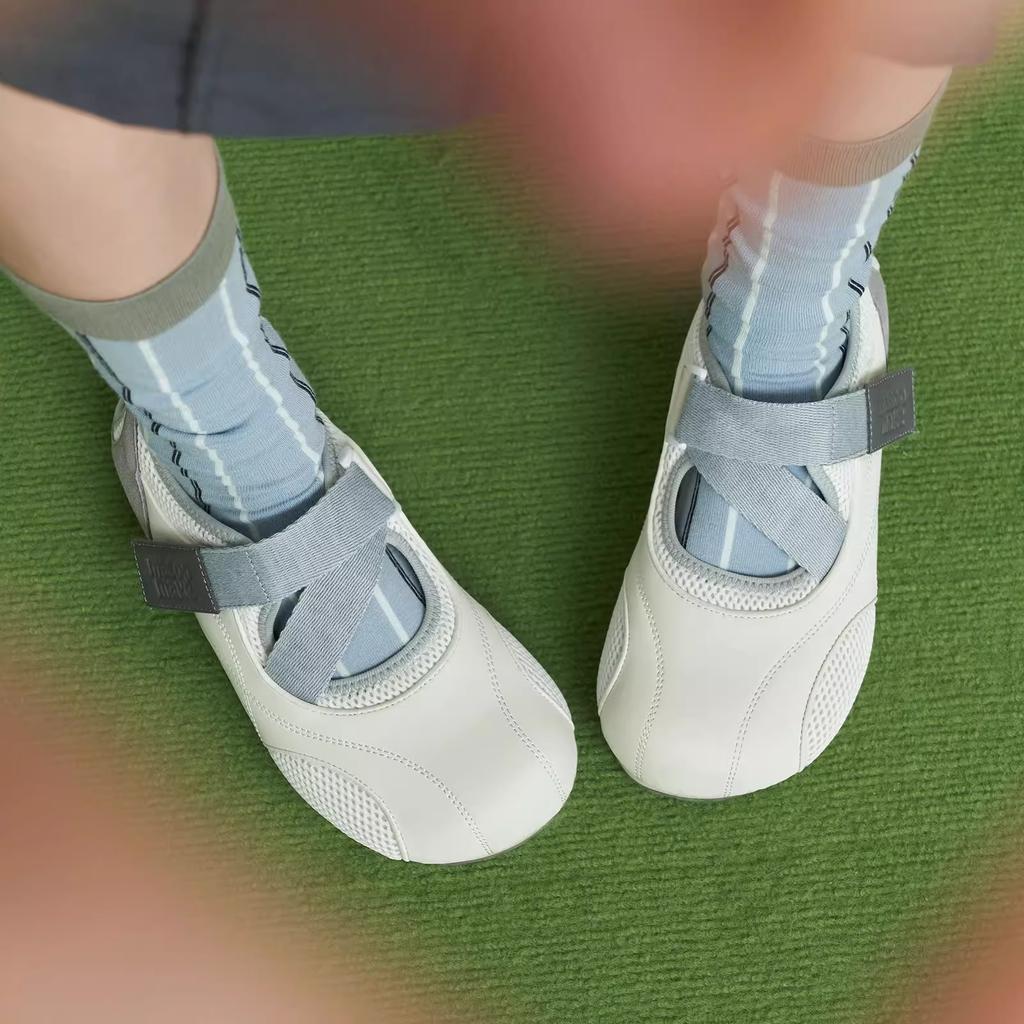 Horse Speedism 2025 Summer New Velcro Mary Jane Shoes Flat Versatile Casual Shoes Puff Single Shoes Women