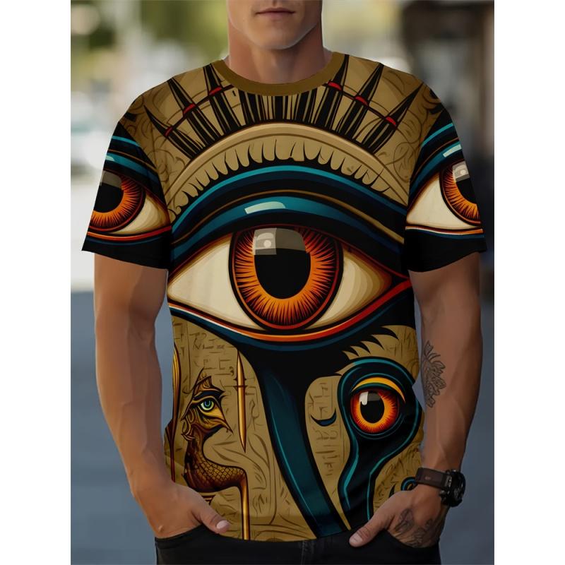 Skeleton Heart Pattern T-Shirt For Men Eyes Music 3D Print Short Sleeve Tees Fashion Unisex Street Round Neck T Shirts Kids Tops