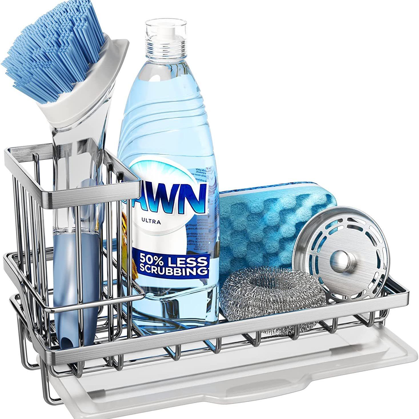 

1 шт. нержавеющая стальная кухонная мойка-подставка с держателем для полотенец и съемным поддоном для слива для организации необходимых домашних принадлежностей