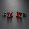 Square Crystal Studs Earrings Men Vintage Simple 4 Claws AAA+ Cubic Zirconia Hiphop Accessories Gold Ear Jewelry OHE147