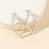 Retro Minimalist Geometric Square Detachable Triangles Stainless steel Stud Earrings for Women  Jewelry Accessories Party