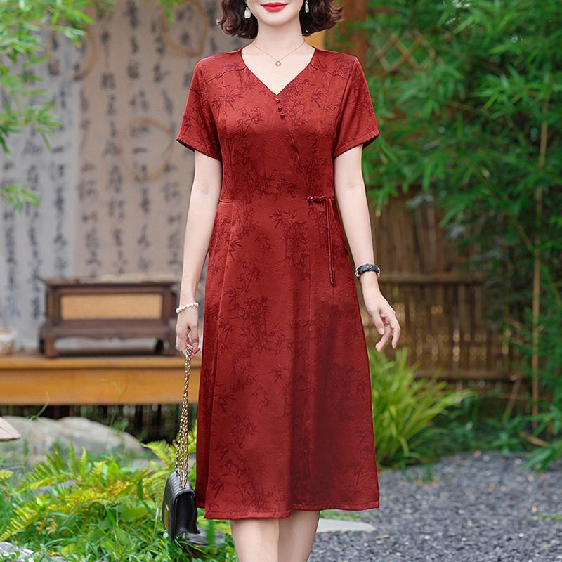 

Летнее платье женское плюс размер с коротким рукавом винтажное длинное платье повседневная женская одежда среднего возраста 5XL