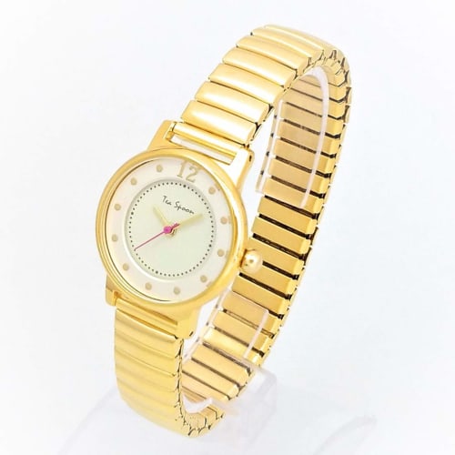 Tea Spoon Nickel-Free Two-Layer Dial Accordion Watch N03819A-5 GD Women's Gold