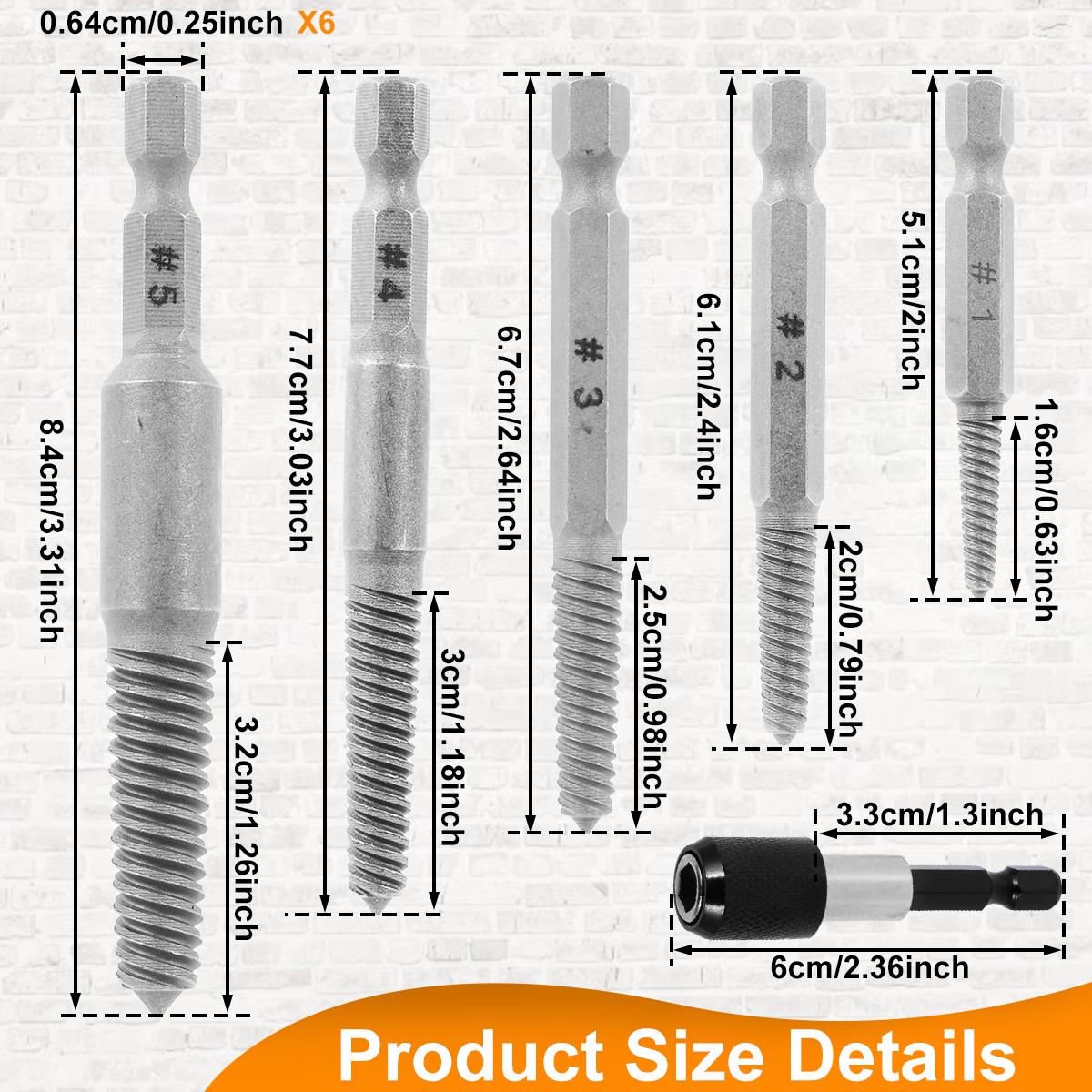 

10Pcs Hex Handle Broken Head Screw Removal Tool 60mm Black Electric Hex Screw Removal Tool Set Cover Manual Screwdriver сірий