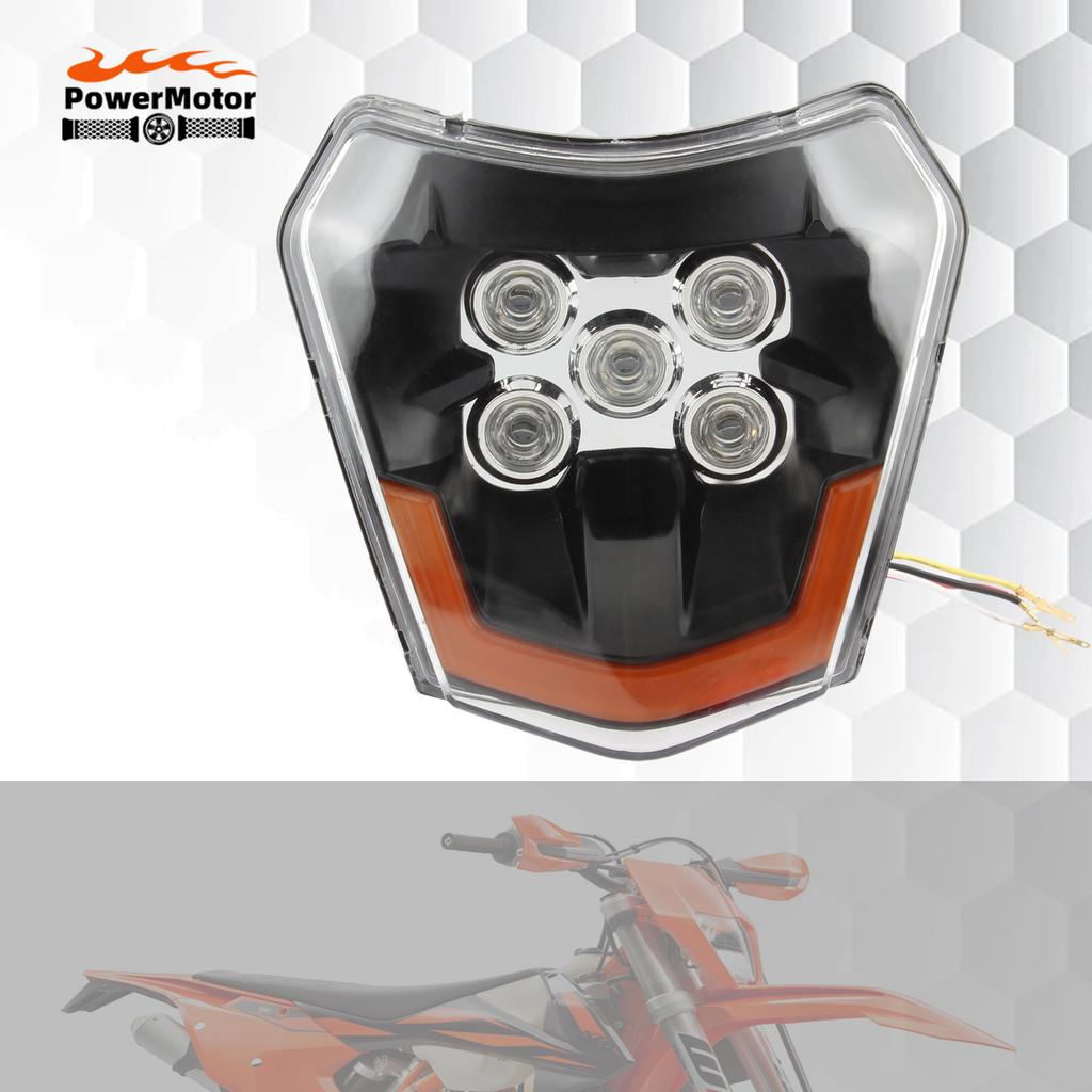 For KTM EXC Motocross LED Headlight Lamp Core XC SX SXF XCW EXCF 125-500 2016 to 2026 Dirt Pit Bike Supermoto Accessories Enduro