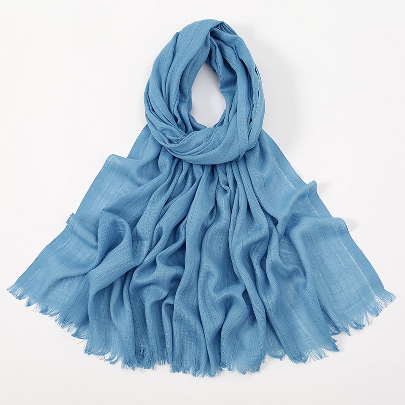 

Однотонный золотой люрекс с блестками, бамбуковая бахрома, шарф, дышащая мягкая тонкая шаль, повседневные солнцезащитные дорожные шарфы для женщин, мусульманский хиджаб, шаль