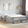 Grey Sonoma Bed Frame with Drawers 140x200 cm Engineered Wood