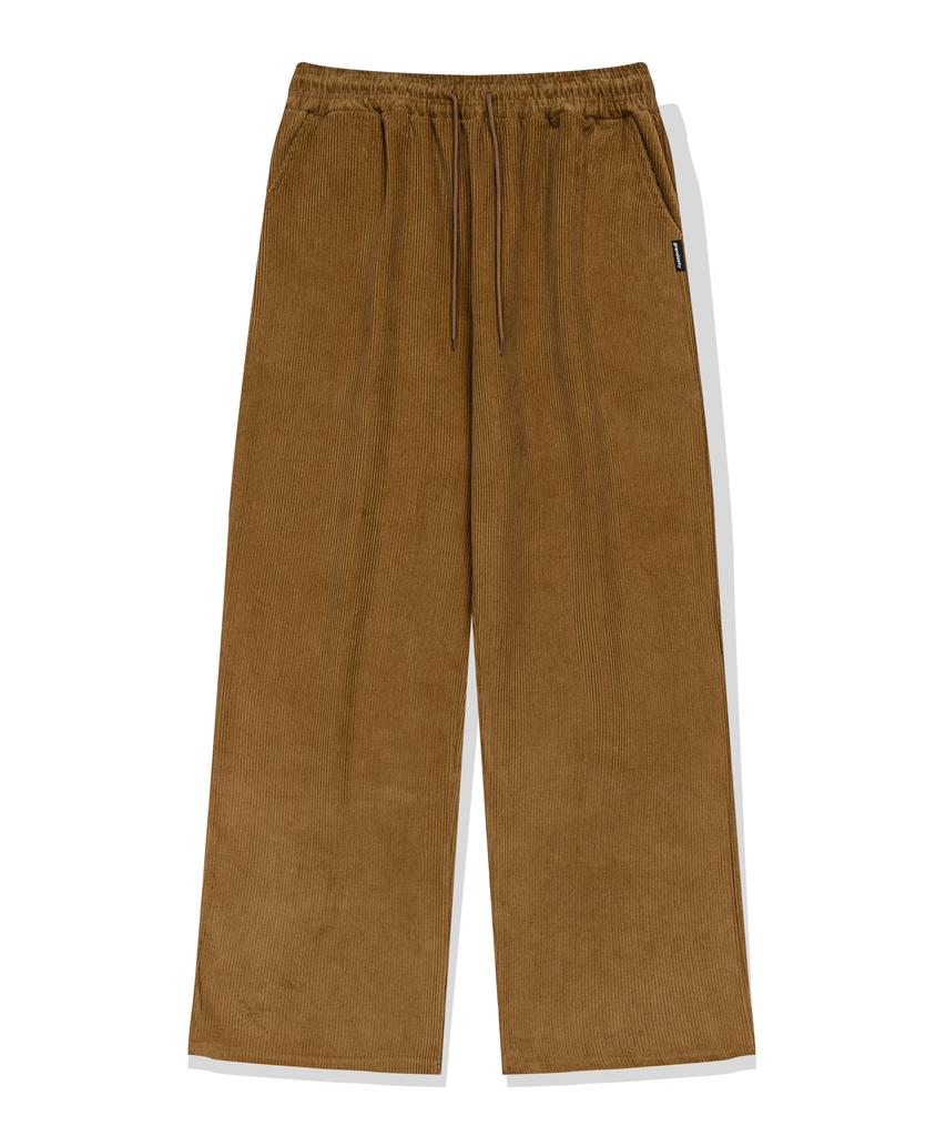 GRANDIOSITY Corduroy Wide Elastic Pants (Milk Brown)