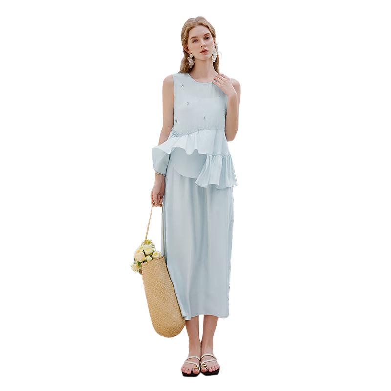 Women s Ruffled Asymmetrical Sleeveless Blouse XL