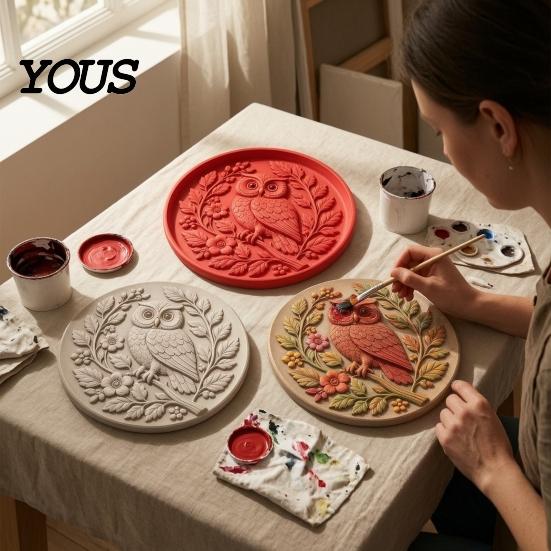 Concrete Casting Molds Silicone Stepping Stone Mold, Hummingbird/Squirrel/Turtle/Owl/Fox/Butterfly/Frog Paver Molds, Reusable Easy DIY Project