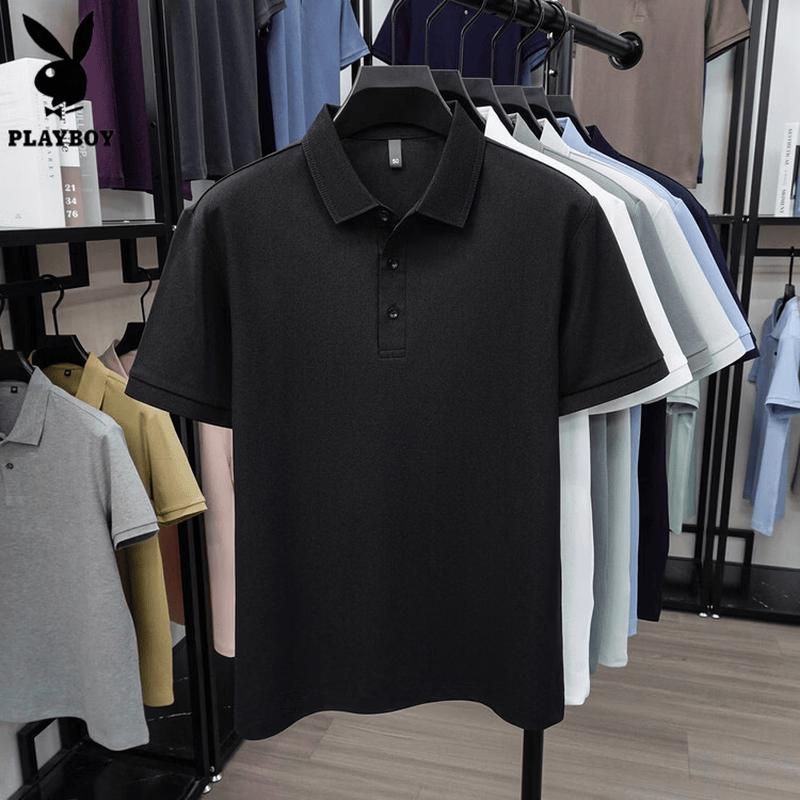 PLAYBOY Men s Summer Solid Quick Dry Polo Shirt 52
