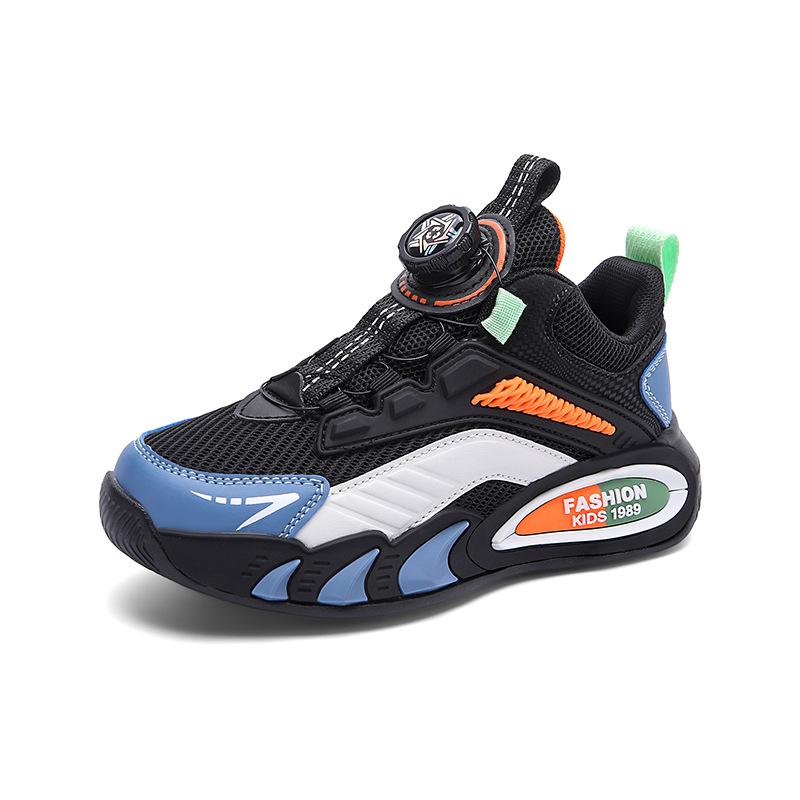 2025 Spring and Autumn Children's Sneakers Medium and Older Children's Leather Running Shoes Breathable Mesh Board Shoes Male and Female Students Shoe