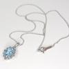 And My Jewelry Natural Blue Topaz Necklace Pendant Luxurious Antique Style Carat Car Cut [Your Box] - 3.0 14171/Oval [November Birthstone] [Gift