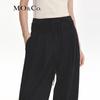 MO&Co. Women's Merino Wool Wide-Leg High-Waist Pants