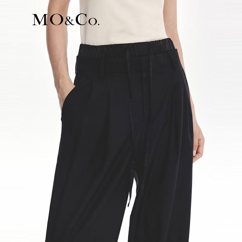 MO&Co. Women's Merino Wool Wide-Leg High-Waist Pants
