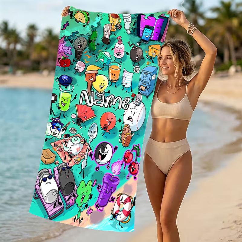 Customizable Personalized Beach Towels Nanimate Insanity Themed designs.Suitable for the Beach, Yoga, Sports;ideal As Beach Accessories