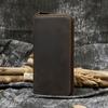 Leather Vintage Long Wallet for Men Women Single Zipper Leather Wallet Purse Buisness Men Casual Wallet Real Skin Burse for Man
