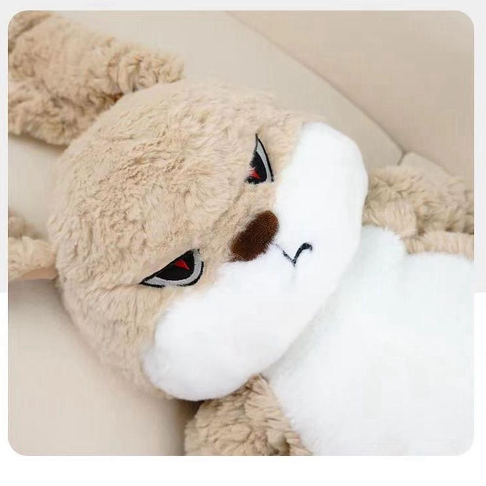 35CM Cute Long Ears Bunny Plush Toy Long Hair Large Seeping Pillow Rabbit Animal Doll To Give Children Christmas Birthday Gift