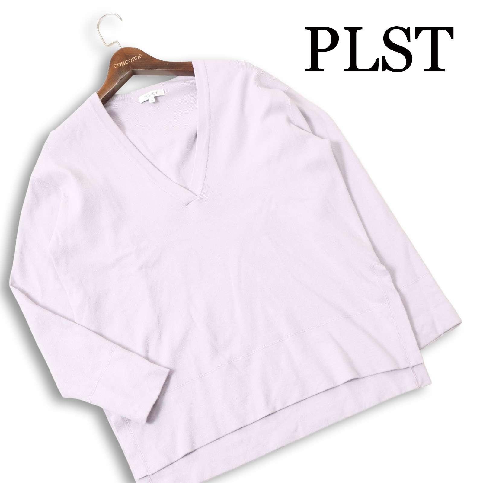 PLST All Year Round V-Neck Pullover Sweater Knit Sz.M Women s